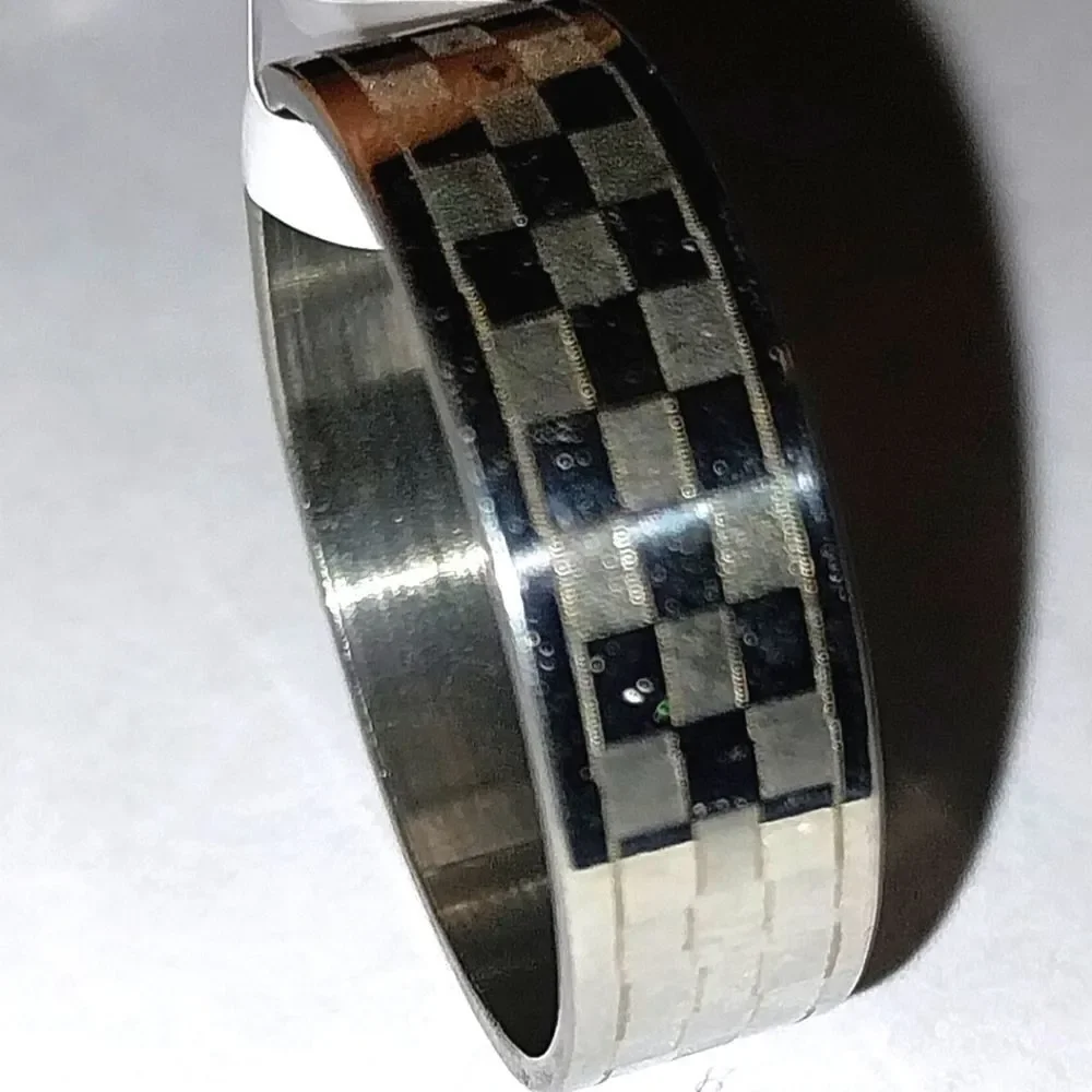 Stainless steel wide band hypoallergenic nickel free Men's ring sz 13